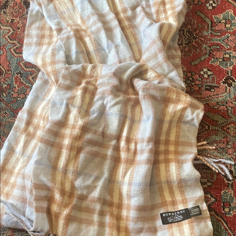 Burberry Beige and Cream Checkered Wrap